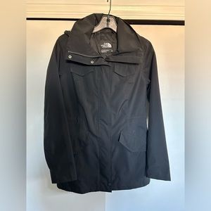 The North Face Black Windbreaker Hooded Rain Coat - XS